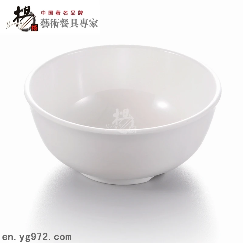 Chinese style white plastic small bowl Melamine noodle rice soup salad