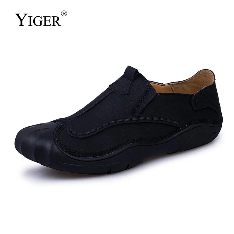 

YIGER New Men Casual shoes Man Loafers Slip-on Big Size38-45 Male Leisure shoes Soft Boat shoes Spring/Autumn Driving shoes 193