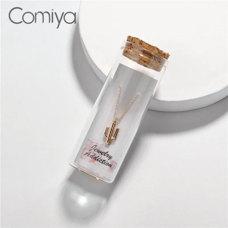 

Comiya Fashion Necklaces For Women Long Cacti Pendant Korean Jewelry Gold Color Zinc Alloy Collare Statement Mujer Necklace