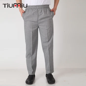 

2018 Men Black Stripe Wholesale Restaurant Kitchen Food Service Bakery Coffee Shop Sushi Workwear Pants Waiter Cooker Chef Pants