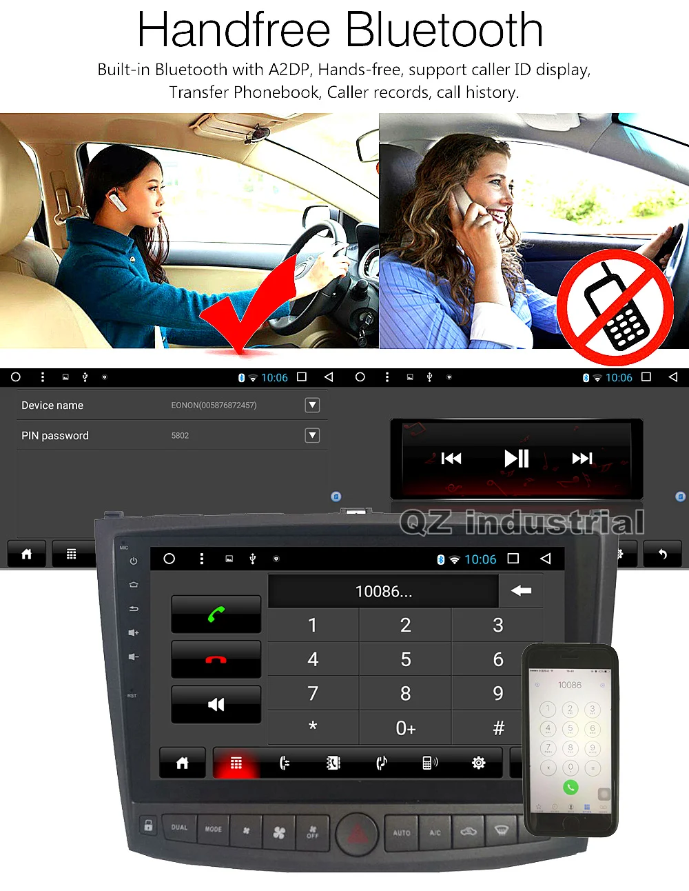 Discount QZ industrial HD 10.2" Android 8.1 T3 Car DVD Player for Lexus IS200 IS220 IS250 IS300 2006-2012 With 3G 4G WIFI GPS Navi Radio 8