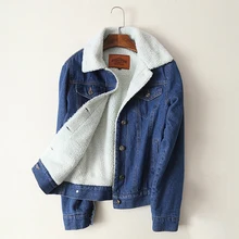 Spring Autumn Winter New 2017 Women lambswool jean Coat With 4 Pockets Long Sleeves Warm Jeans Coat Outwear Wide Denim Jacket