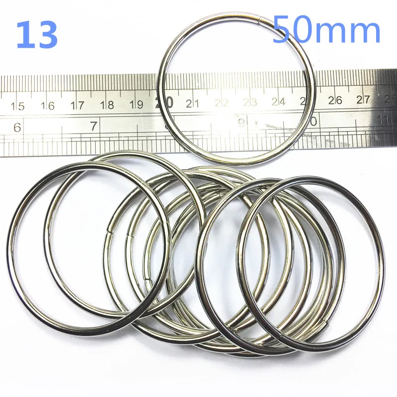 13-  50mm  silver Spring Gate D O Ring Openable Keyring Leather Bag Belt Strap Dog Chain Buckle Snap Clasp Clip Trigger Accessories DIY (2)