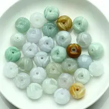 10 шт. натуральный ледяной нефрит класса А(жадеит) бусины Lucky DIY цветок свободный кулон