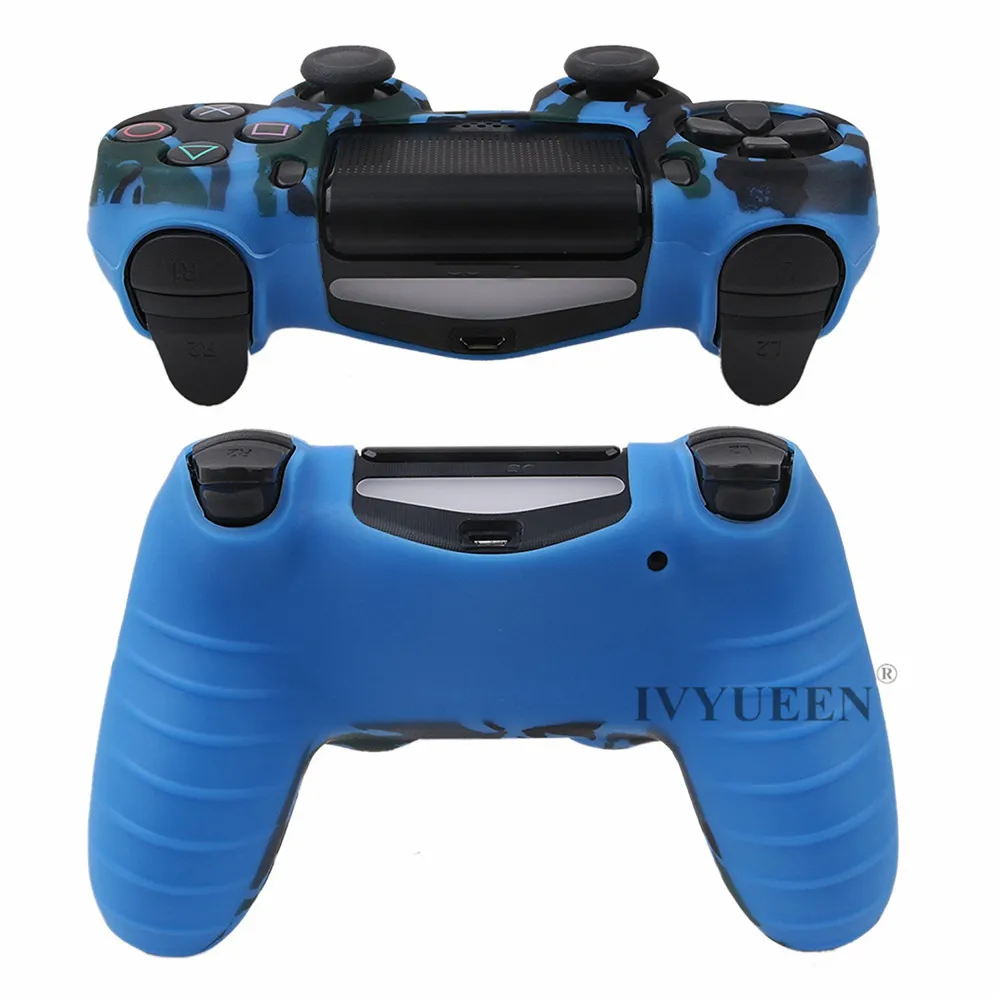 IVYUEEN для Dualshock 4 силиконовая камуфляжная Защита Чехол для playstation 4 PS4 DS4 Slim Pro контроллер кожи с 8 захватами для большого пальца