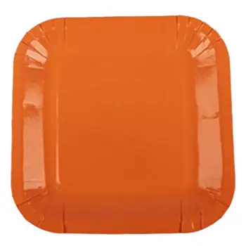 

Boutique DODA 20x 9 inch Square Paper Plates 23cm Plain Solid Colours Birthday BBQ Party Tableware(Orange)