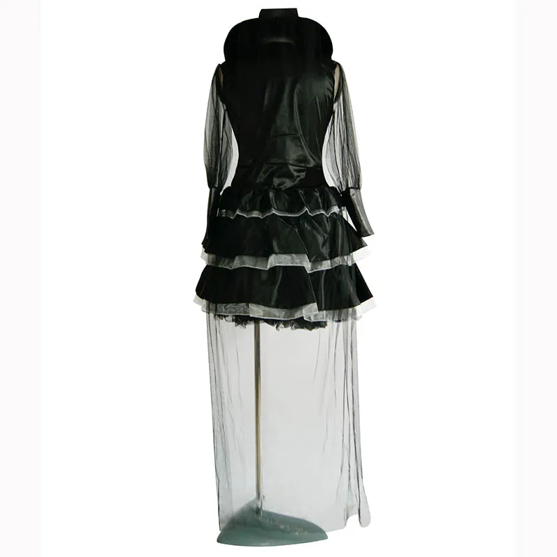 Черное средневековое волшебное длинное готическое нарядное платье для взрослых Косплей эротический костюм ведьмы Костюмы на Хэллоуин для женщин W84455