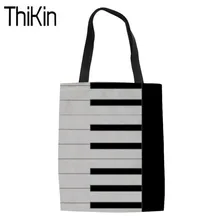 THIKIN большая сумка для покупок Женская музыкальная Нотная печать Кава тоут сумки для подростков девочек фортепиано шаблон Наплечная школьная сумка Bolsa