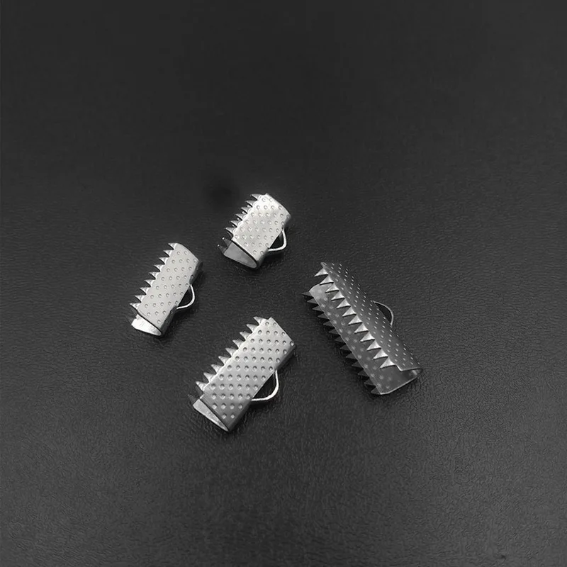 Buy 100pcs/lot Stainless Steel Textured End Caps Clasp