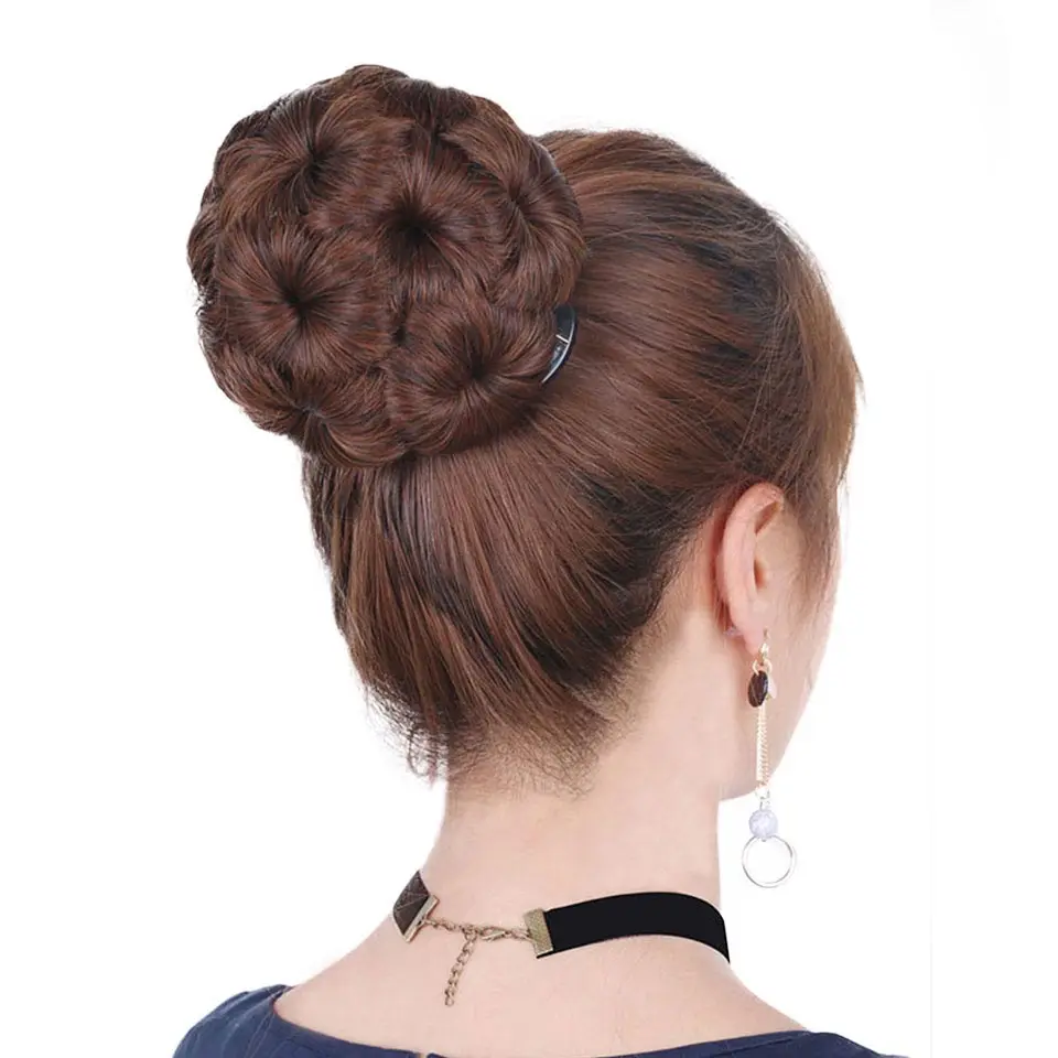 Jinkaili Wig Chignon Hair Bun Donut Clip In Hairpiece Synthetic High