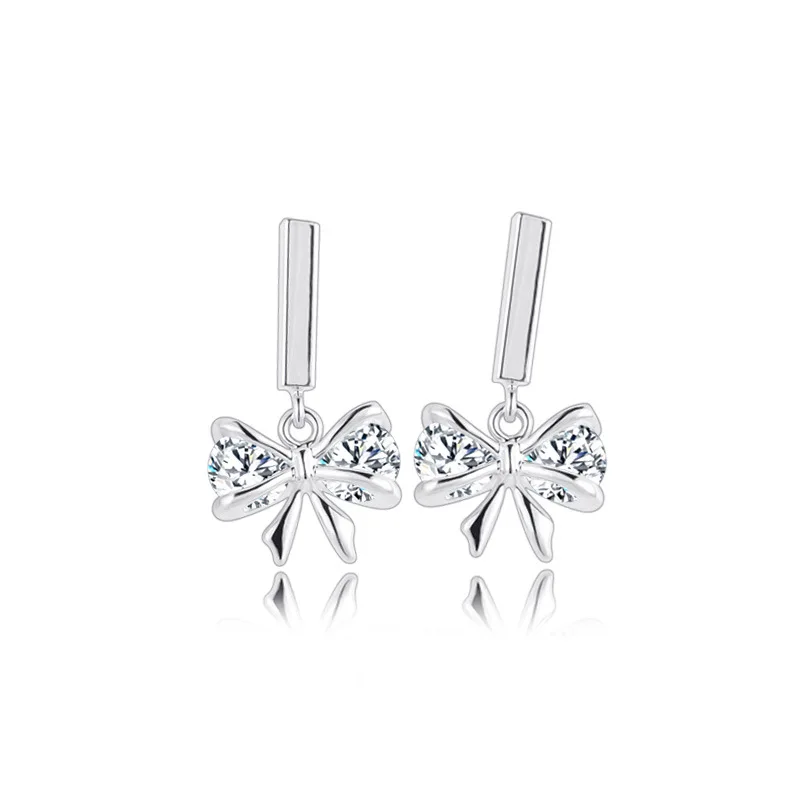 

Korean Version of The New Fashion Silver Needle Ear Studs, Bow-tied Earrings and Earrings, Cute Temperament, Creative Wholesale