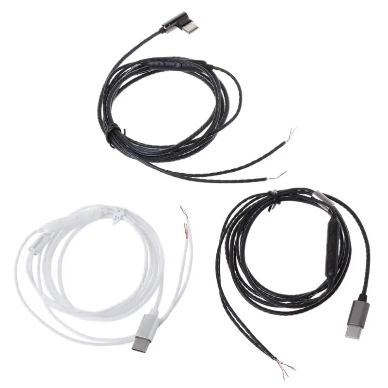 

Straight/Bending Plug Type C Port DIY Earphone Audio Cables ReplaceHeadphones Repair Headset Wire For XIAOMI Huawei Android