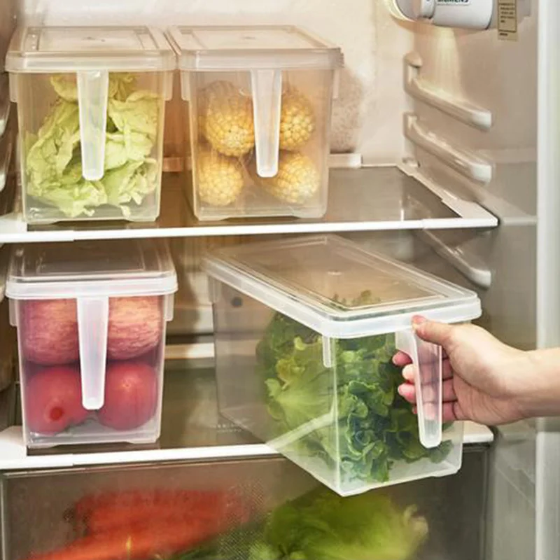 

Clear PP Storage Collecting Box Basket Kitchen Refrigerator Fruit Organiser Rack