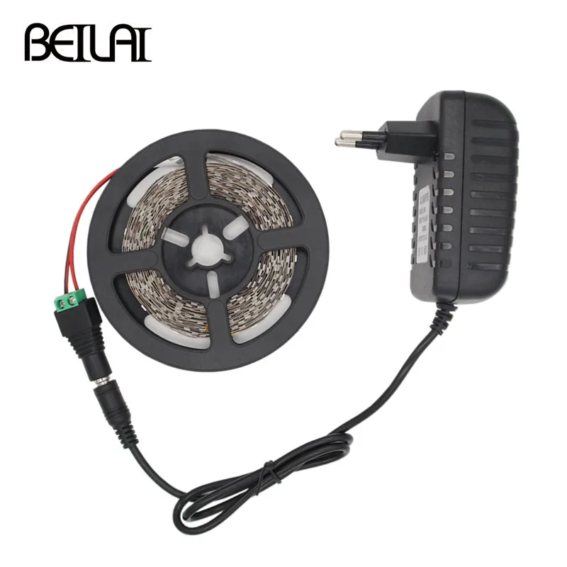 

DC 12V Fita LED Strip 5M 300LED 5630 5730 Not Waterproof Tira LED Light Strip Neon Flexible Luz LED 12V Tape Ledstrip + 2A Power