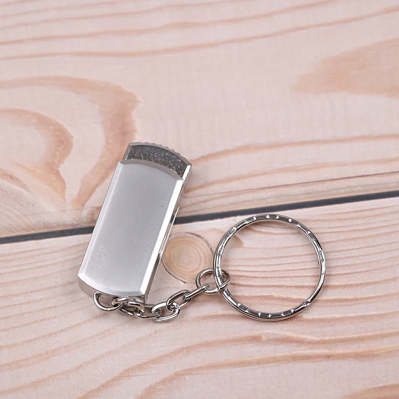 1 шт. 4 ГБ/8 ГБ Usb флеш накопитель карты памяти с брелком серебристого цвета