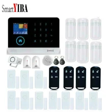 SmartYIBA House Wireless Home Security APP Remote Smoke Sensor Glass Break Door Alarm For APP control WIFI GSM Alarm System