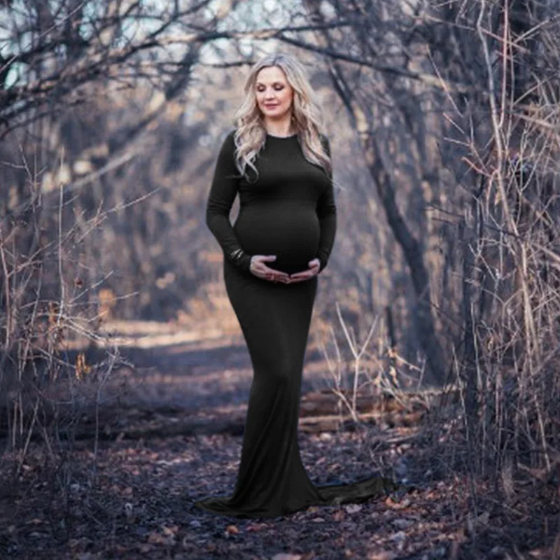 Платья для беременных; для фотосессии; платье; для беременных; Новинка - Цвет: Черный