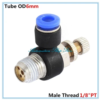 

5Pcs 6mm Push In to Connect Fitting 1/4" Thread Speed Flow Controller Air Valve SLA6-02