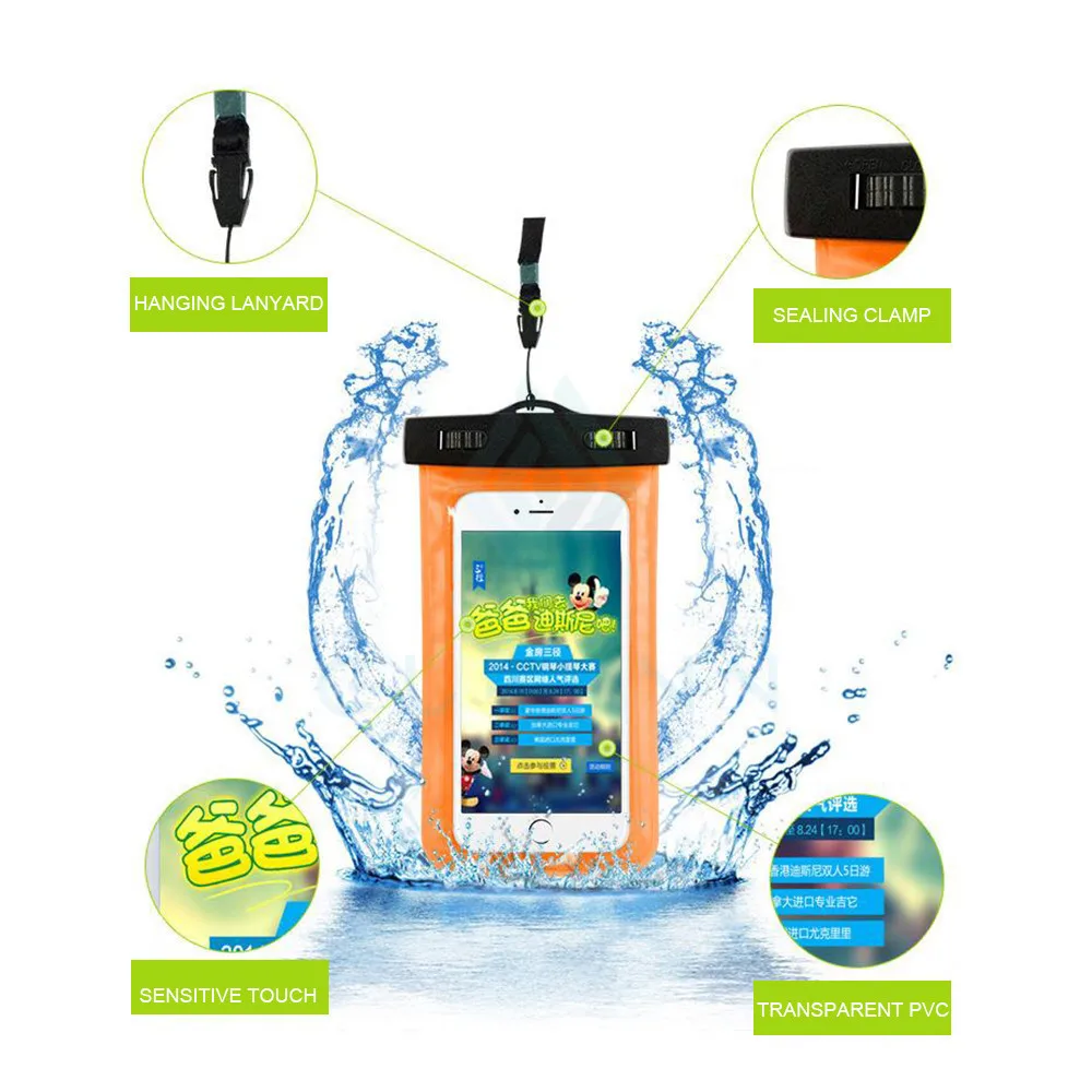 PVC Waterproof Diving Bag For Mobile Phones Underwater Pouch