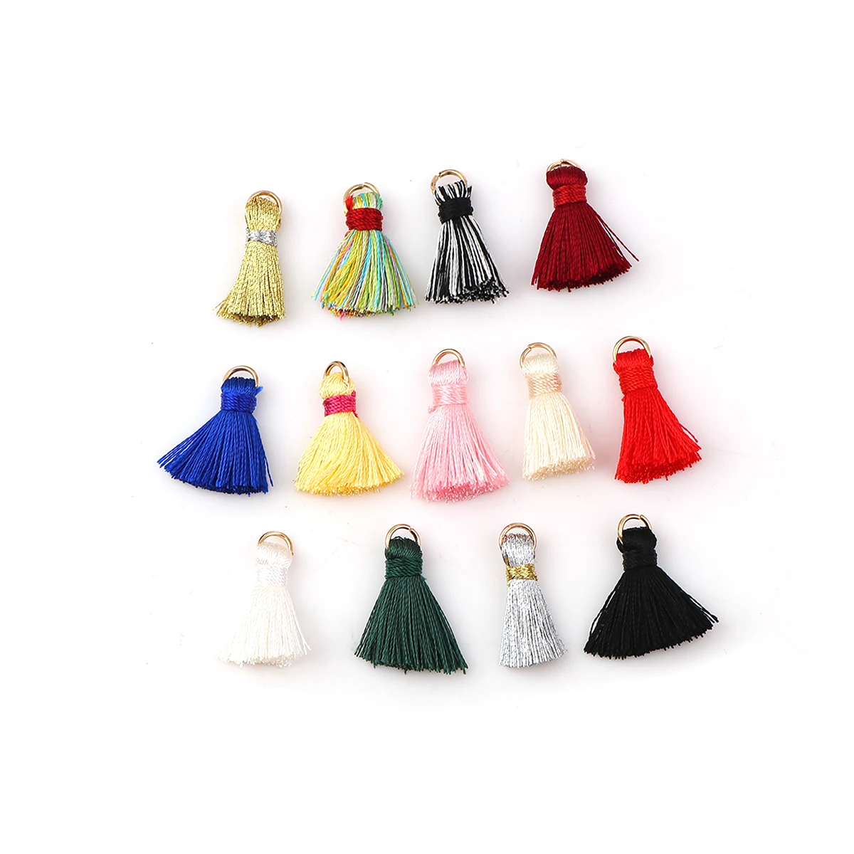 

DoreenBeads Fashion Rayon Tassel Pendant Gold Colorful Jewelry DIY Findings Charms 22mm( 7/8") long - 21mm( 7/8") long, 10 PCs