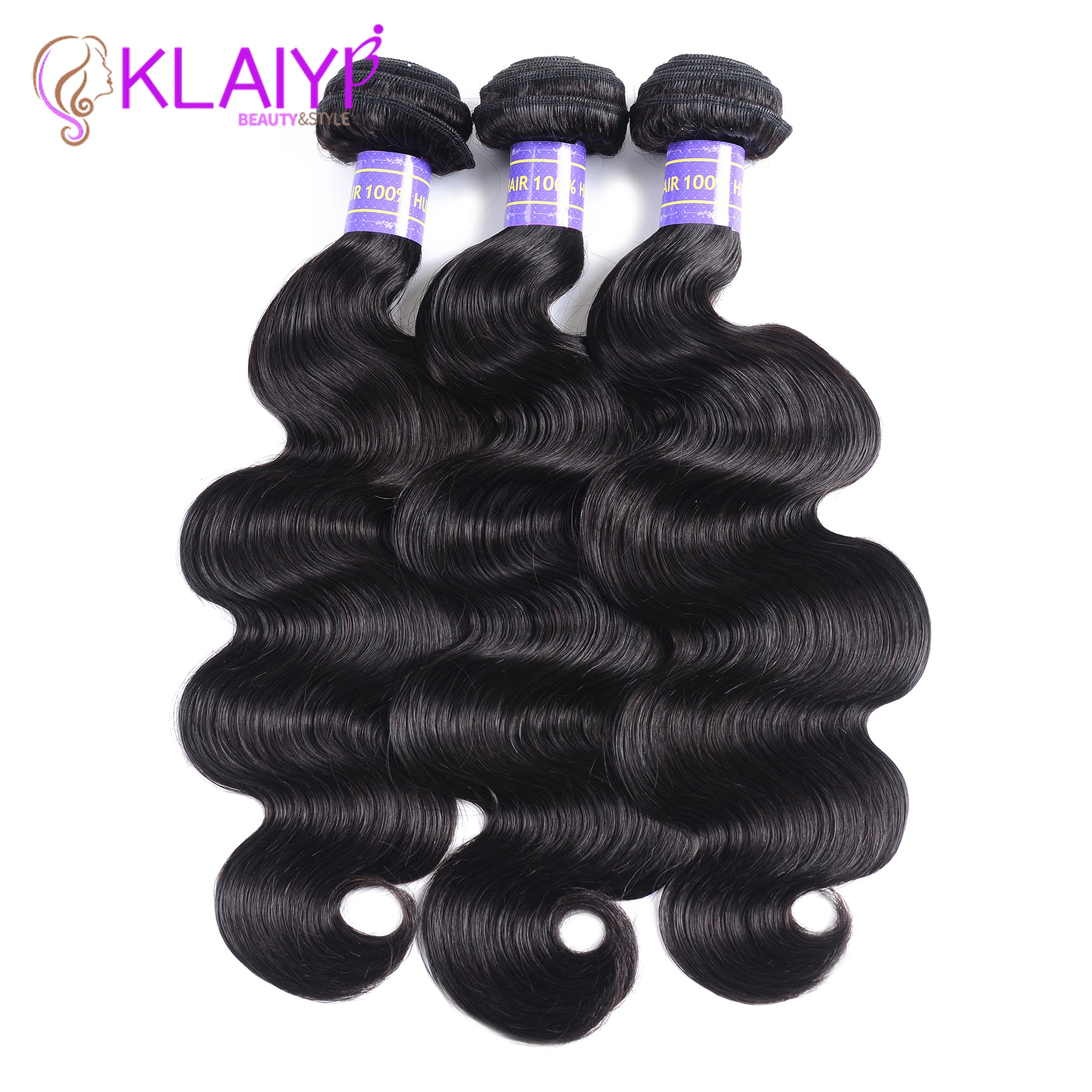 

Klaiyi Brazilian Hair Weave 3 Bundles Body Wave Natural Black Color Human Hair Extension Remy Hair 3 pieces/lot Can Be Dyed