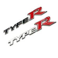 Adesivo de metal para carro em 3d, emblema tipo r, decalque de logotipo para honda civic fd2 fd fa 5 mugen typer acessórios de estilo de carro de corrida