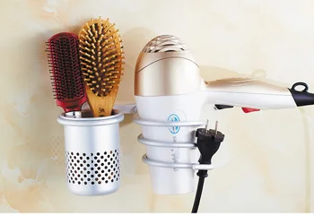 

Bathroom air duct space aluminum bathroom Silver bathroom put comb shelf home hair dryer rack hanging