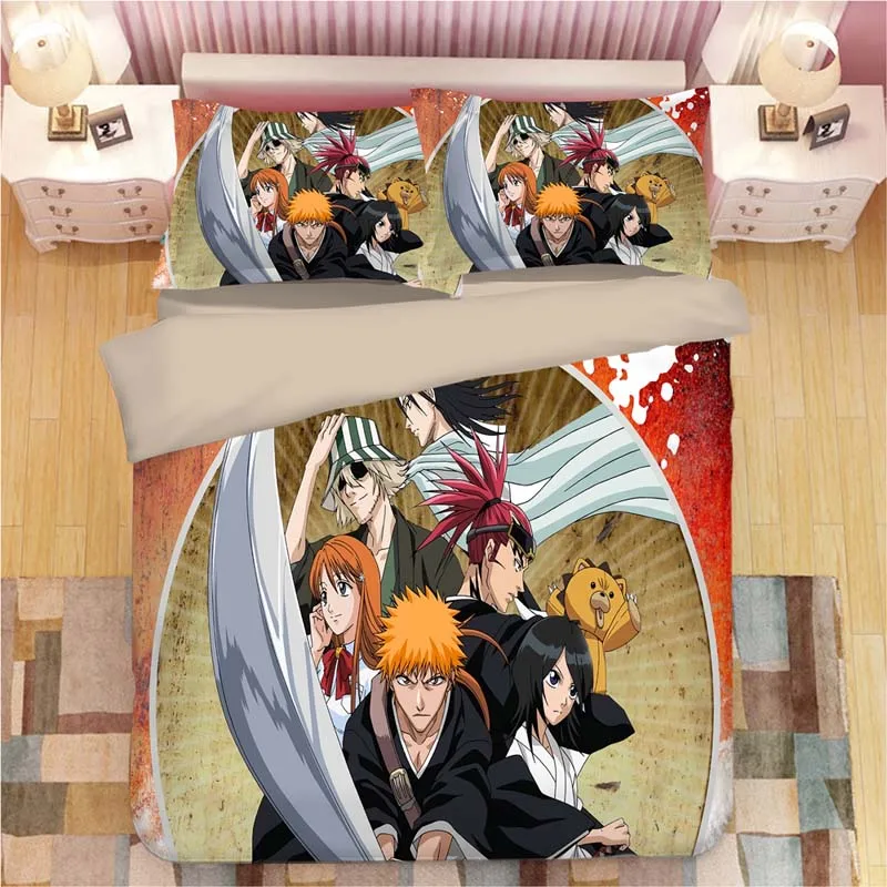 BLEACH Kurosaki Ichigo Комплект постельного белья, пододеяльник, наволочки, мультяшное аниме одеяло, Комплект постельного белья s, постельное белье, Комплект постельного белья - Цвет: 20