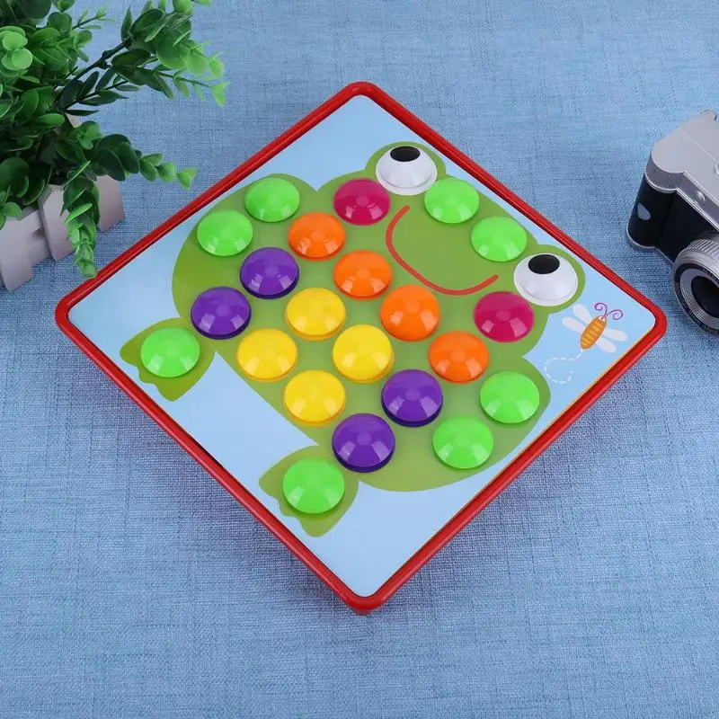 3D Puzzle Montessori Toys Composite Picture Puzzles Creative Mosaic Mushroom Nail Kit Educational Toys Button Art Kids Toy