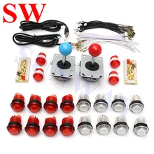 Аркады MAME машина DIY Kit Zero DelayUSB кодер для ПК Джойстик Sanwa для аркадных игр+ 5 В светодиодная кнопка