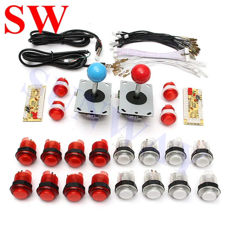 

Free shipping Arcade Mame Machine DIY Kit Zero DelayUSB Encoder To PC Arcade Sanwa Joystick +5V LED push button