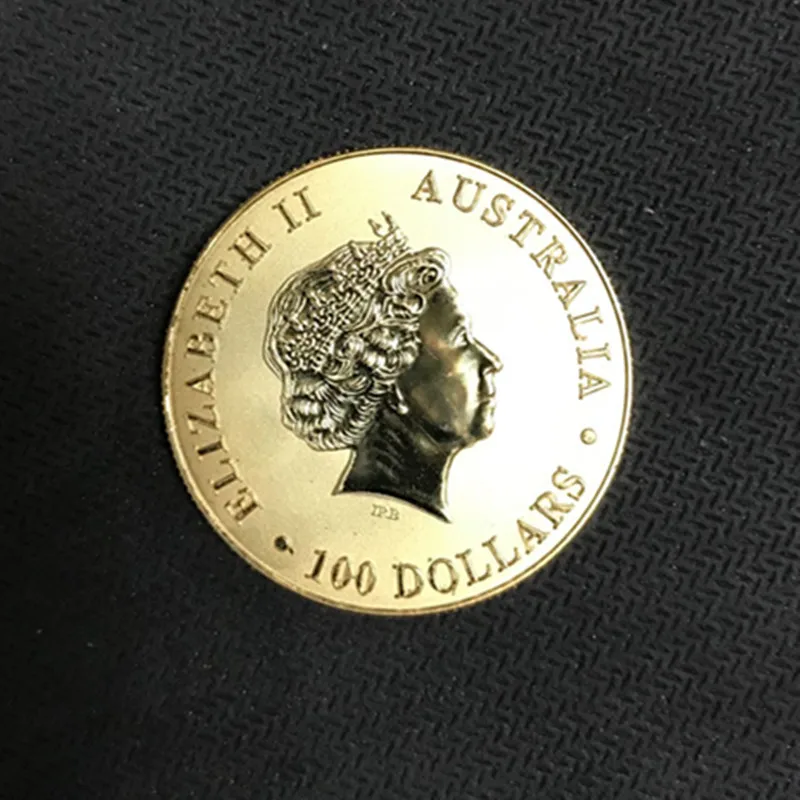 10 шт. Немагнитный Австралийский Kangroo 2012 badge 24 К Позолоченные латуни 32,6 мм Elizabeth коллекционные sourvenir арт монета