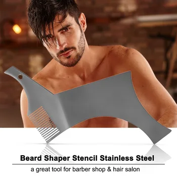 

Beard Shaper Stencil Stainless Steel Beard Shaping Guide & Styling Tool for Perfect Line up Beard Trimmer for Beard Facial Hair