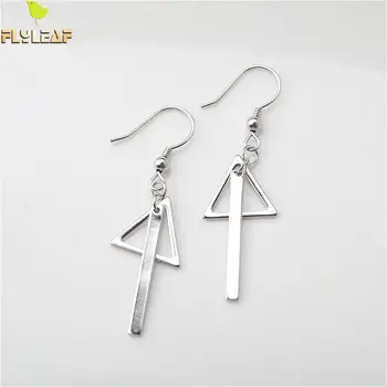

Flyleaf 925 Sterling Silver Geometric Triangle Vertical Bar Long Earring For Women Simple Earings Fashion Jewelry High Quality