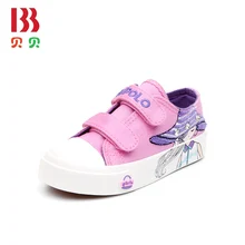 2017 Children Sneakers Jean Denim Cartoon Spring Rubber Shoes For Girls Pink Embroidery Kids Running Sport Shoes A7219