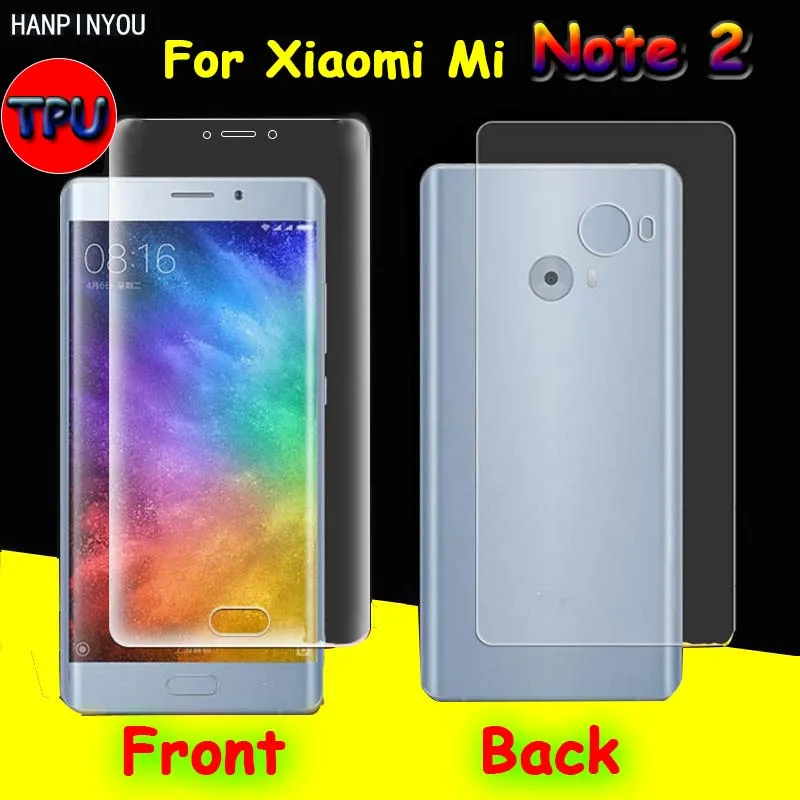 

Front / Back Full Coverage Clear Soft TPU Film Screen Protector For Xiaomi Mi Note 2 II Note2 5.7" Cover Curved Parts (Not Glass