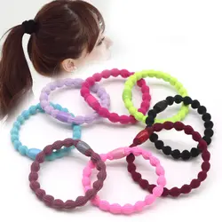 50 шт./лот модные эластичные резинки для волос для Для женщин Hairbands Bean Форма одноцветное Цвет волос веревки повязки для девочек аксессуары