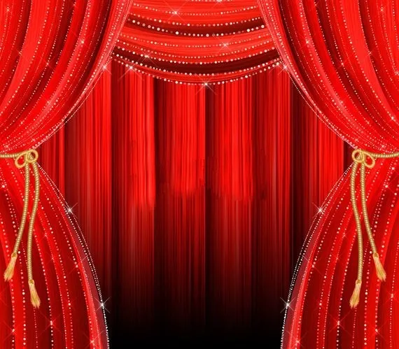 Red Curtains Stage Theater Gold Drapes Overlays Backdrop High Quality  Computer Print Party Background - Backgrounds - AliExpress