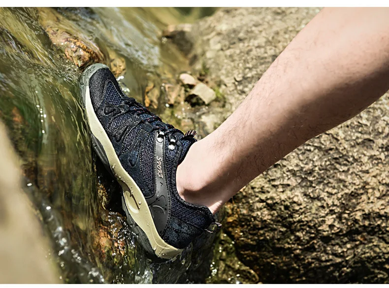 На лето и весну Для мужчин Для женщин на открытом воздухе Водонепроницаемый Нескользящие кроссовки спортивные горные Hikking восхождение болотная прогулочная дышащая обувь