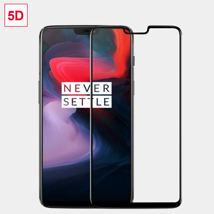 Original 5D Glass for OnePlus 6 Tempered One Plus Screen Protector Film 3D Full Cover Ultra-thin Black | Мобильные телефоны и