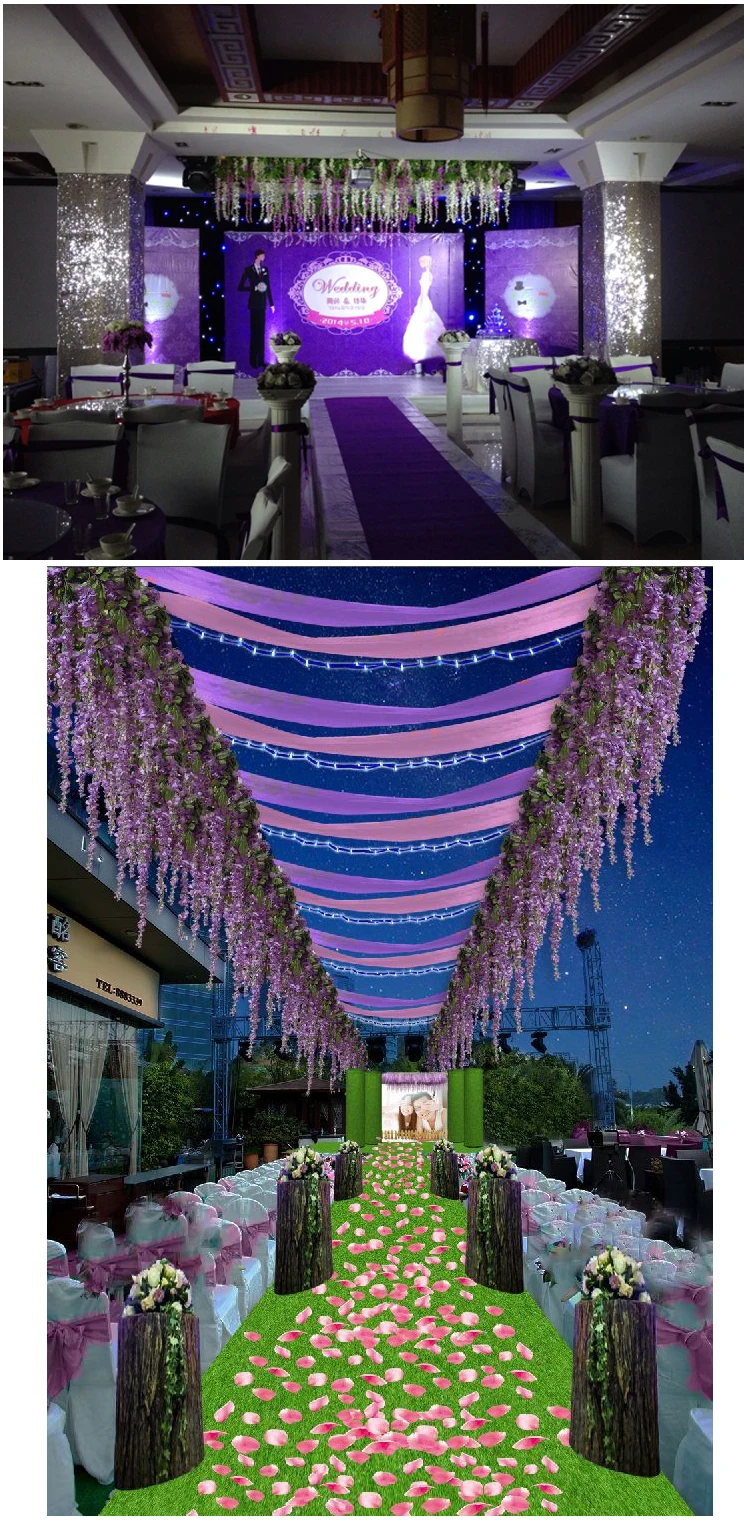 12 искусственная Глициния шелковые головки цветов 110 см Wisteria DIY ремесла имитация искусства Цветок Искусственный лист Свадебные украшения дома