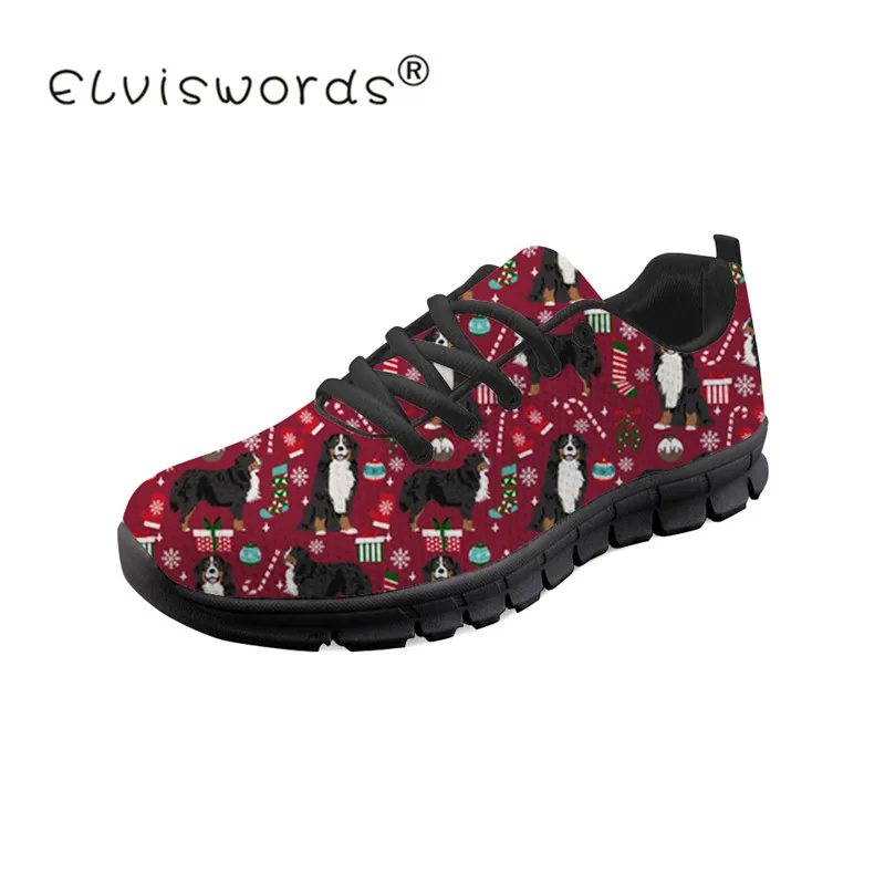 

ELVISWORDS Bernese Mountain Design Sneaker For Teenager Girls Sports Casual Flats Breathable Vulcanized Shoes Women Footwears