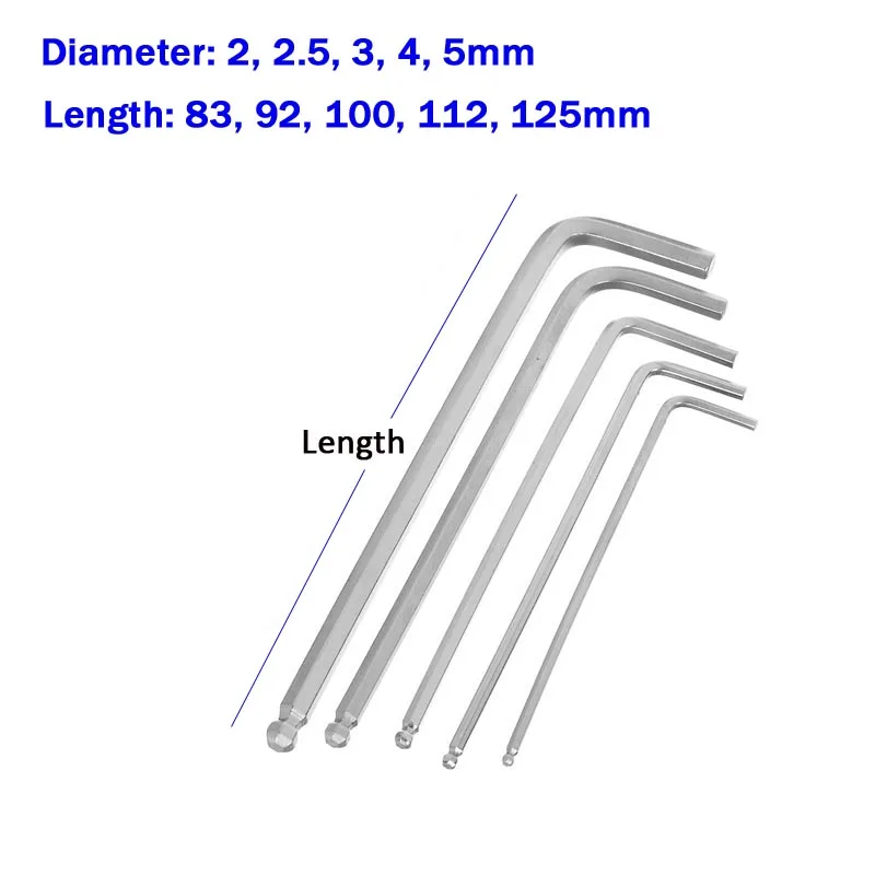 5 шт./компл.) 2-5 мм Набор шестигранных ключей отвертка шестигранный ключ шариковая Сталь гаечные ключи Инструменты для ремонта шестигранный винт драйвер ключи, дюймовый стандарт