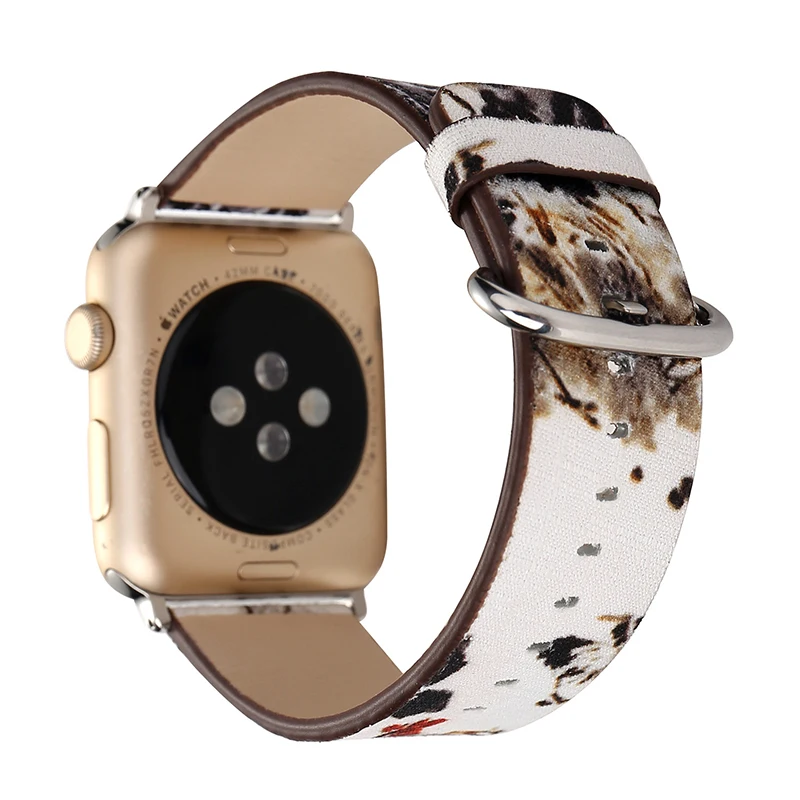 For apple watch band painted leather women's watch bracelet men's watch strap (5)