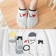 5 пара/лот, Мультяшные женские носки, хлопковые модные летние дышащие носки, незаметный носок, повседневные Мягкие носки-башмачки