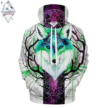 

Foxgalaxy ByScandy GirlArt Animal 3DPrint Hoodies Men Casual Sweatshirt BrandTracksuit 6xl Pullover Autumn Hooded Coat Drop Ship