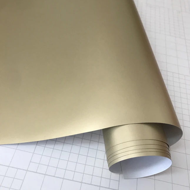 Champagne Gold Серебристый матово-матовая хромированная виниловая Автомобильная фольговая пленка с воздушно-пузырчатой матовая Автомобильная Стикеры наклейка Размеры: 10/20 Вт, 30 Вт, 40 см/50 см x 152 см - Название цвета: Champagne Gold