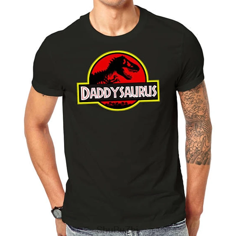 

Daddysaurus Men's Black T-Shirt new brand top tees summer fashion cotton tshirt men free shipping