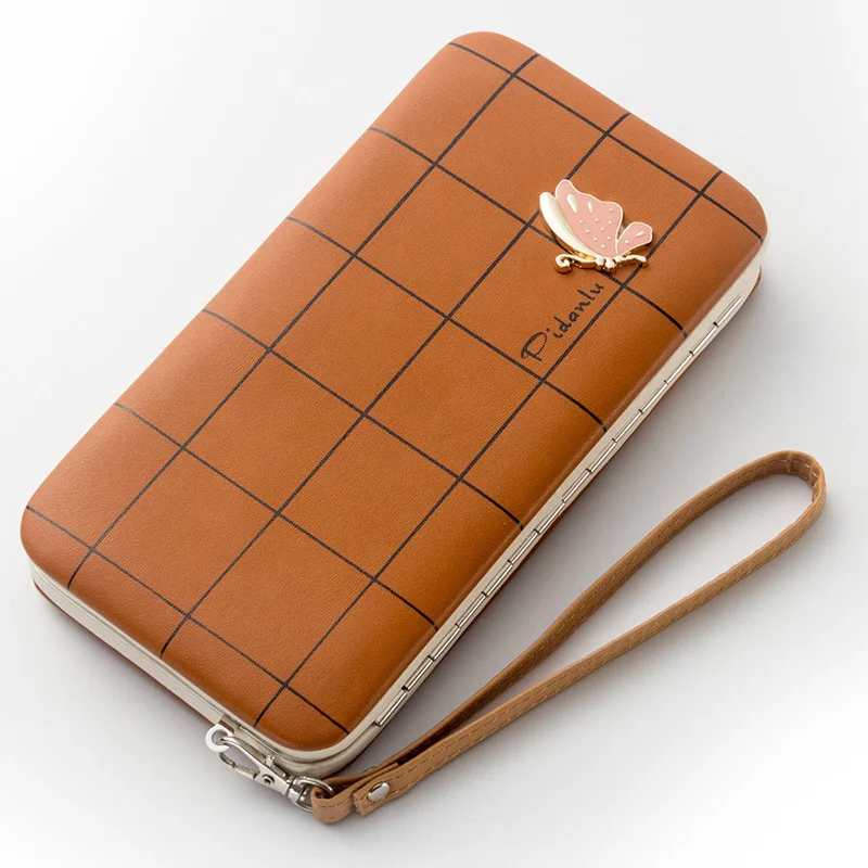Женский кожаный кошелек-клатч чехол для samsung Galaxy S10 Plus S10e Note 10 Чехол универсальный чехол для huawei P30 Pro Lite сумочка - Цвет: Brown