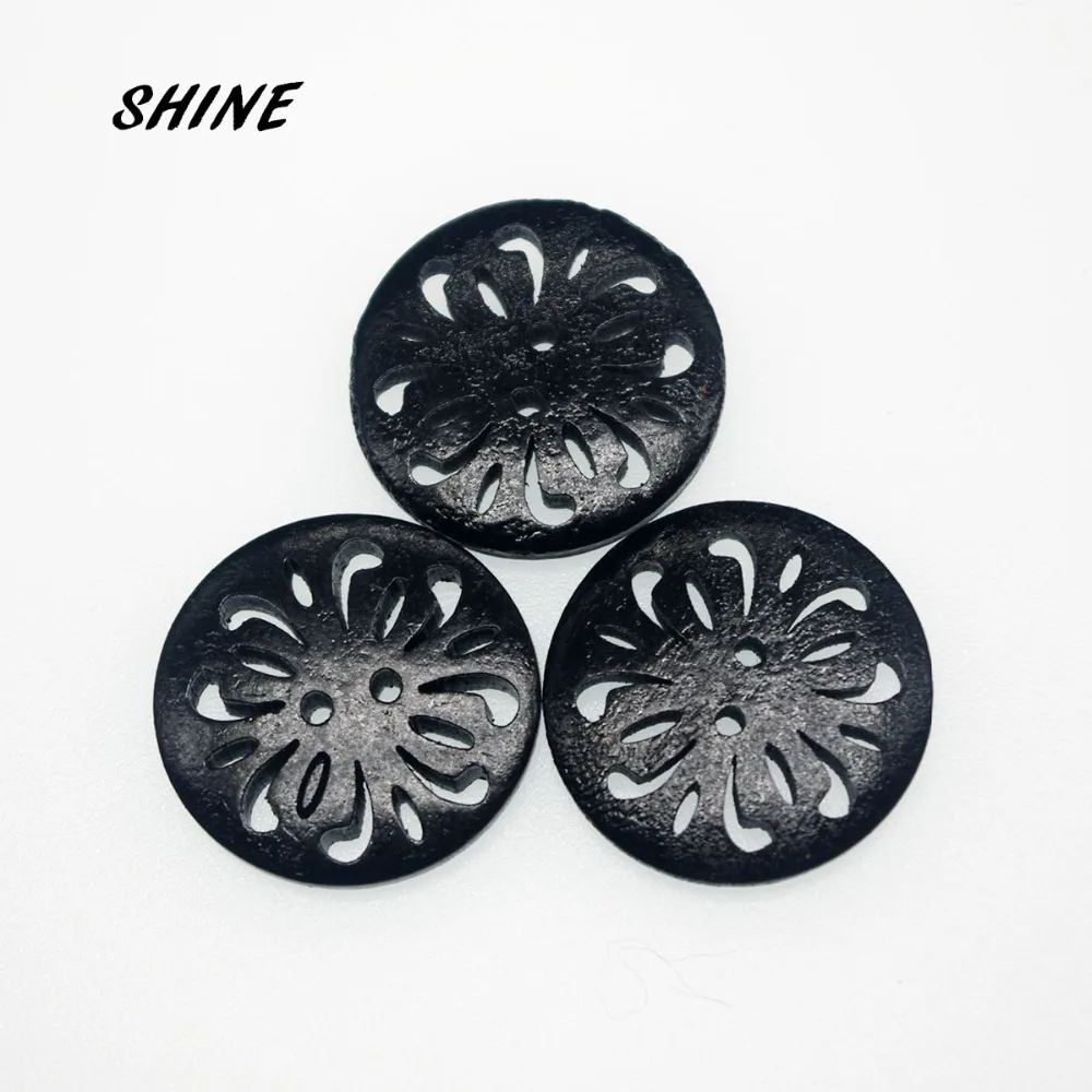 

SHINE Wooden Sewing Buttons Scrapbooking Round Two Holes Hollow 23mm Dia. 24PCs Costura Botones decorate bottoni botoes